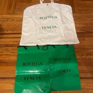 Bottega vaneta garment bag and 2 paper bags
